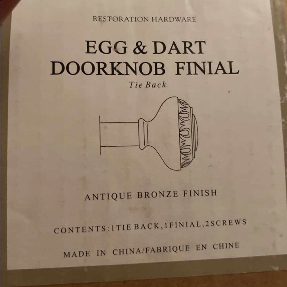 Pair Of restoration hardware finials